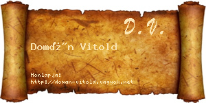 Domán Vitold névjegykártya